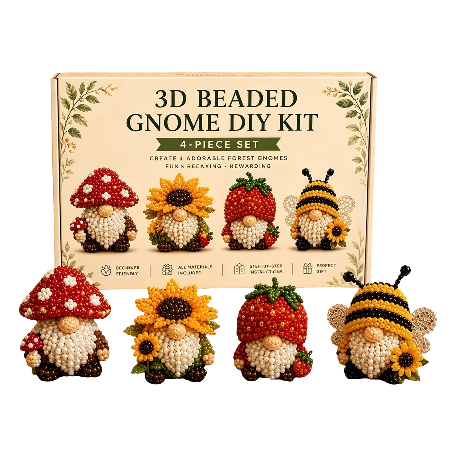 Home Bargains - 3D Beaded Gnome DIY Kit with