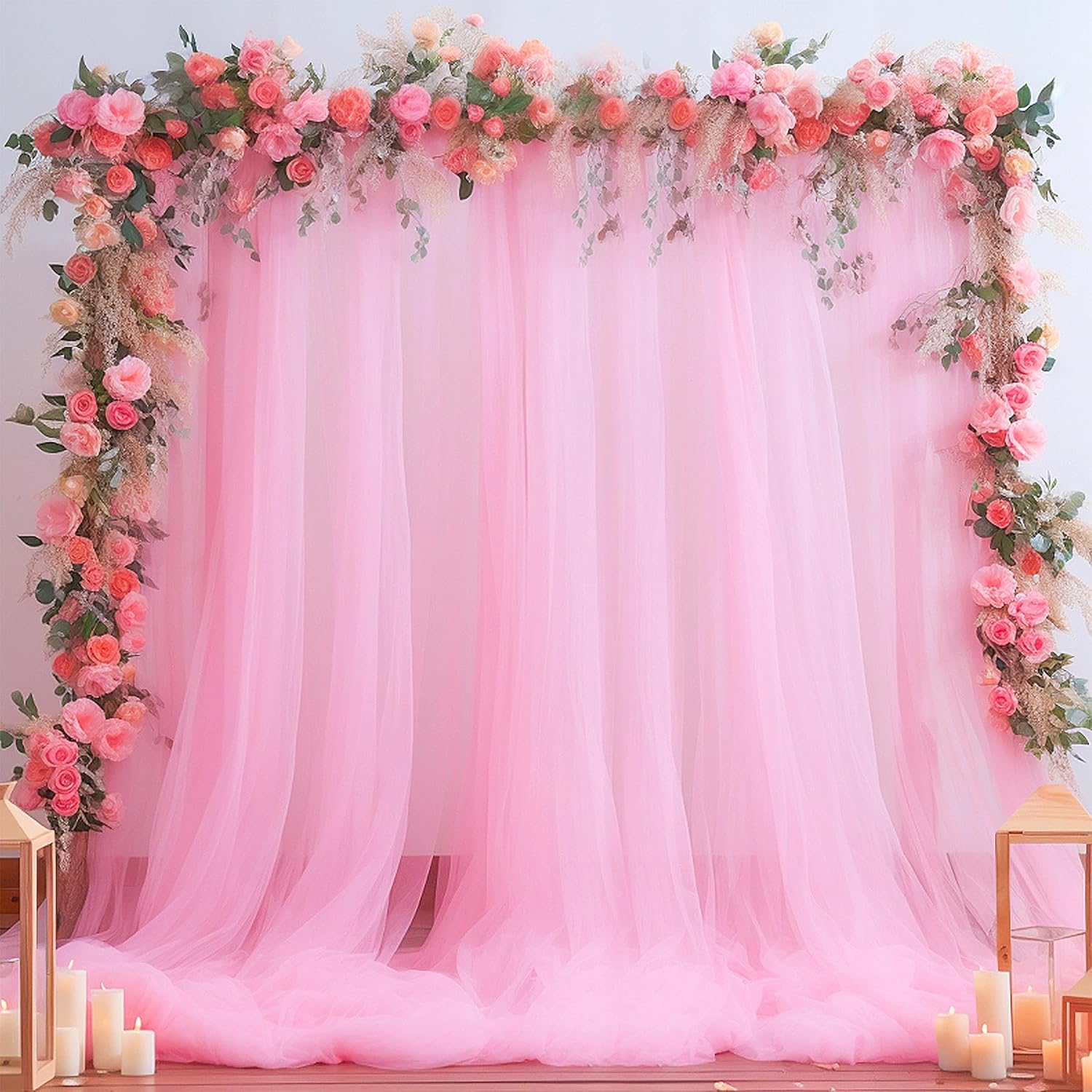 Pink Tulle Backdrop Curtain fo - Home Bargains 리뷰 및 가격