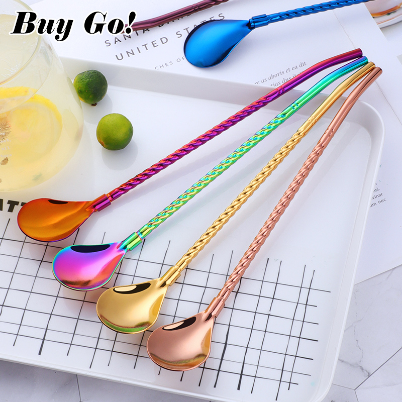 1PC Long Big Twisted Straw Spo - Bar Spoon Twisted 리뷰 및 가격