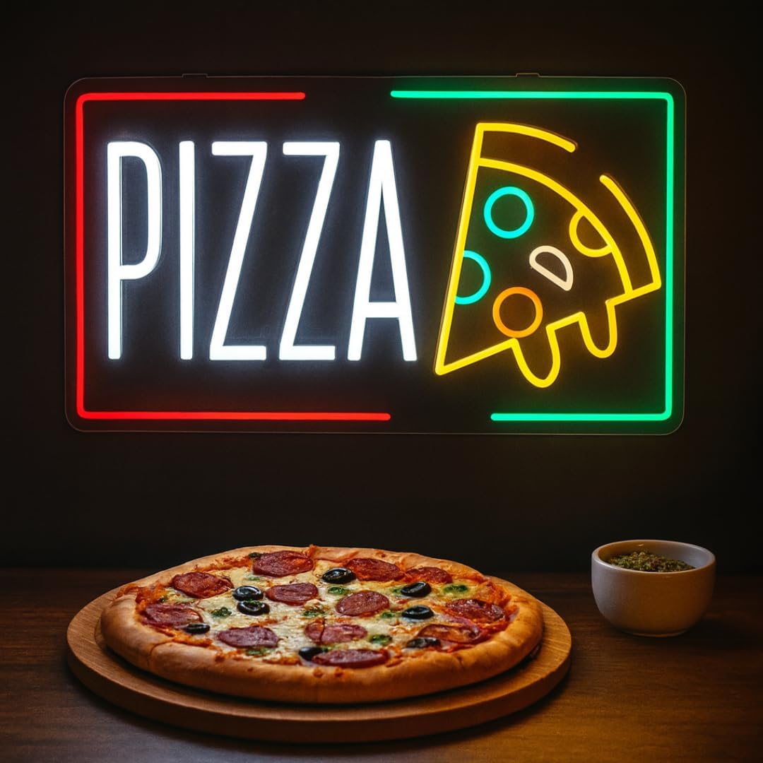 Pizza Neon Sign Business USB L - Home Bar Signs 리뷰 및 가격