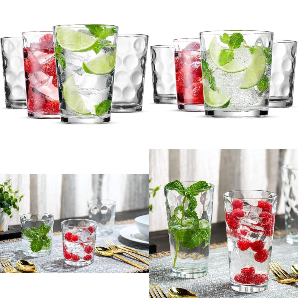 12-Piece Elegant Stackable Gla - Highball Glass Set 리뷰 및 가격