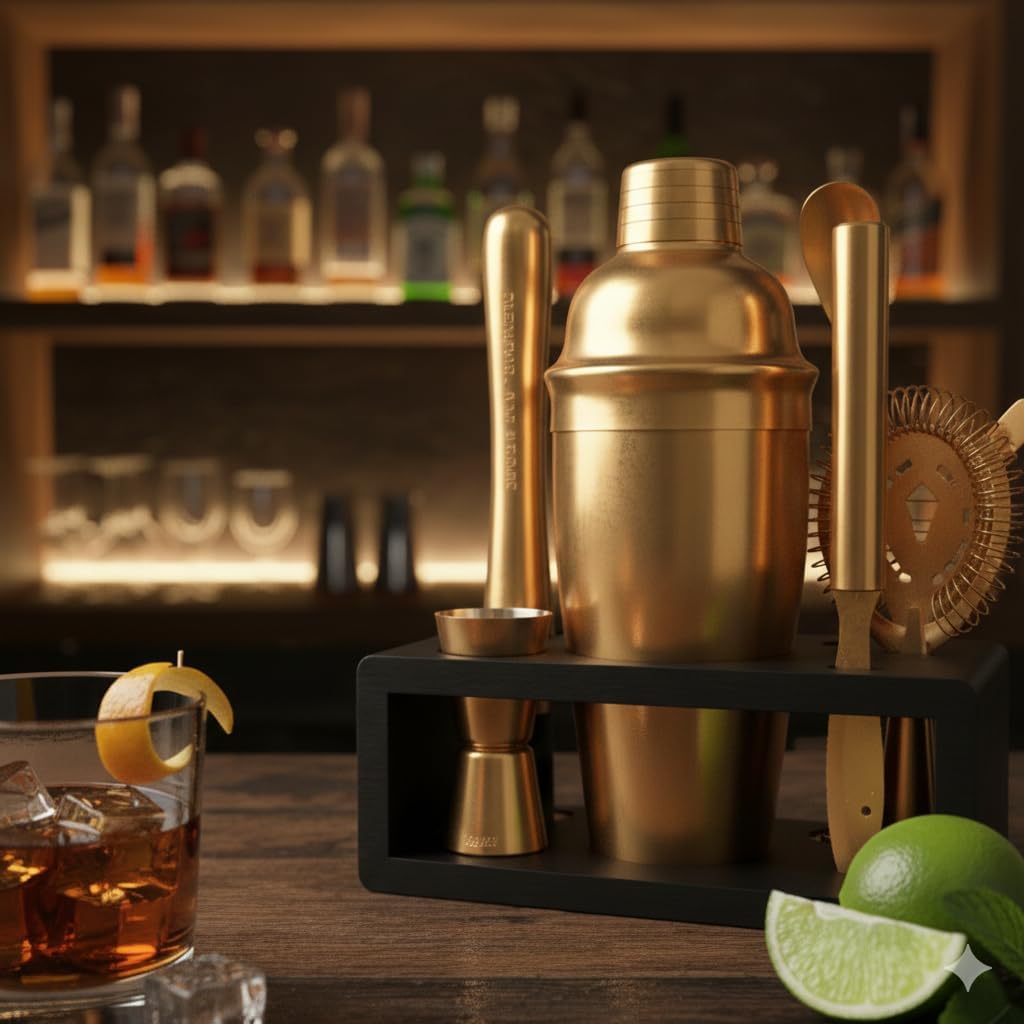 Antique Gold Cocktail Shaker S - Cocktail Recipe Book 리뷰 및 가격