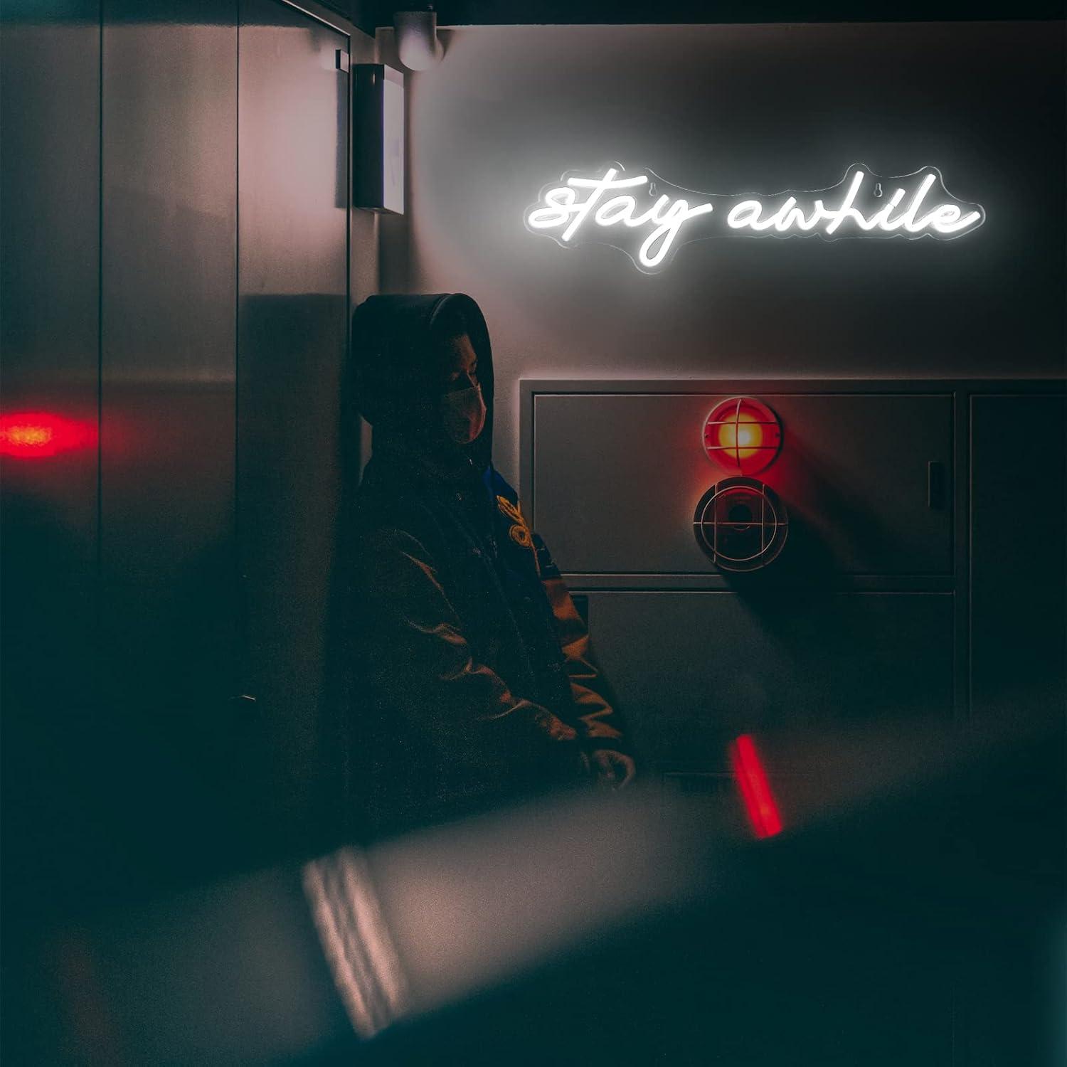 Stay Awhile Neon Signs USB Dim - Home Bar Signs 리뷰 및 가격