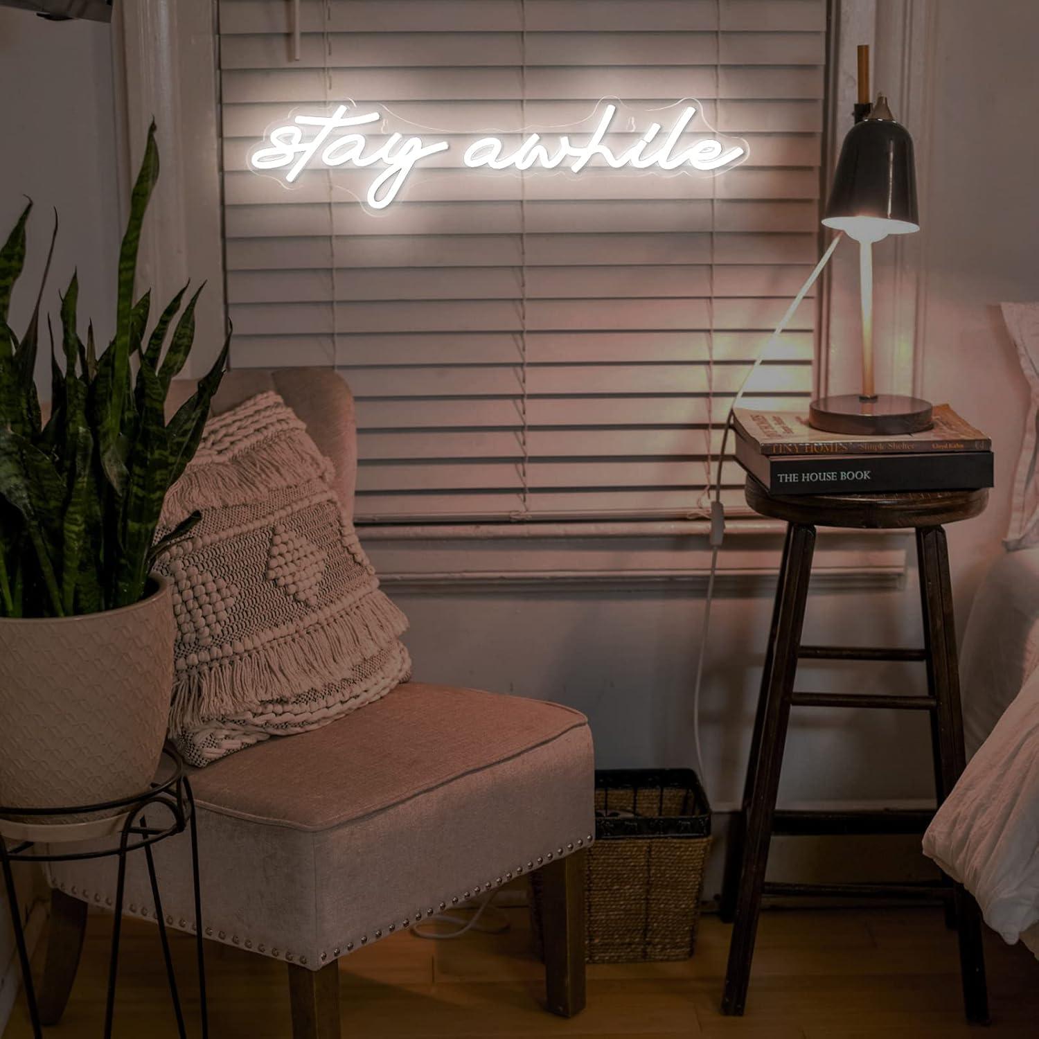 Stay Awhile Neon Signs USB Dim - Home Bar Signs 리뷰 및 가격