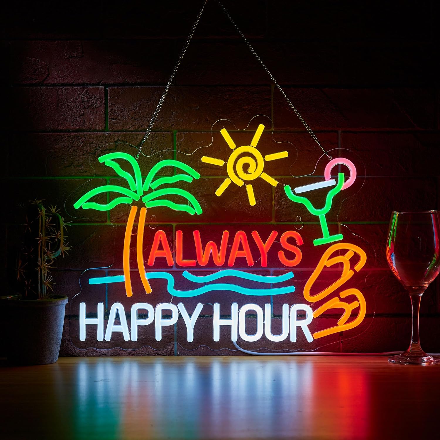 Always Happy Hour Beer Bar Neo - Home Bar Signs 리뷰 및 가격