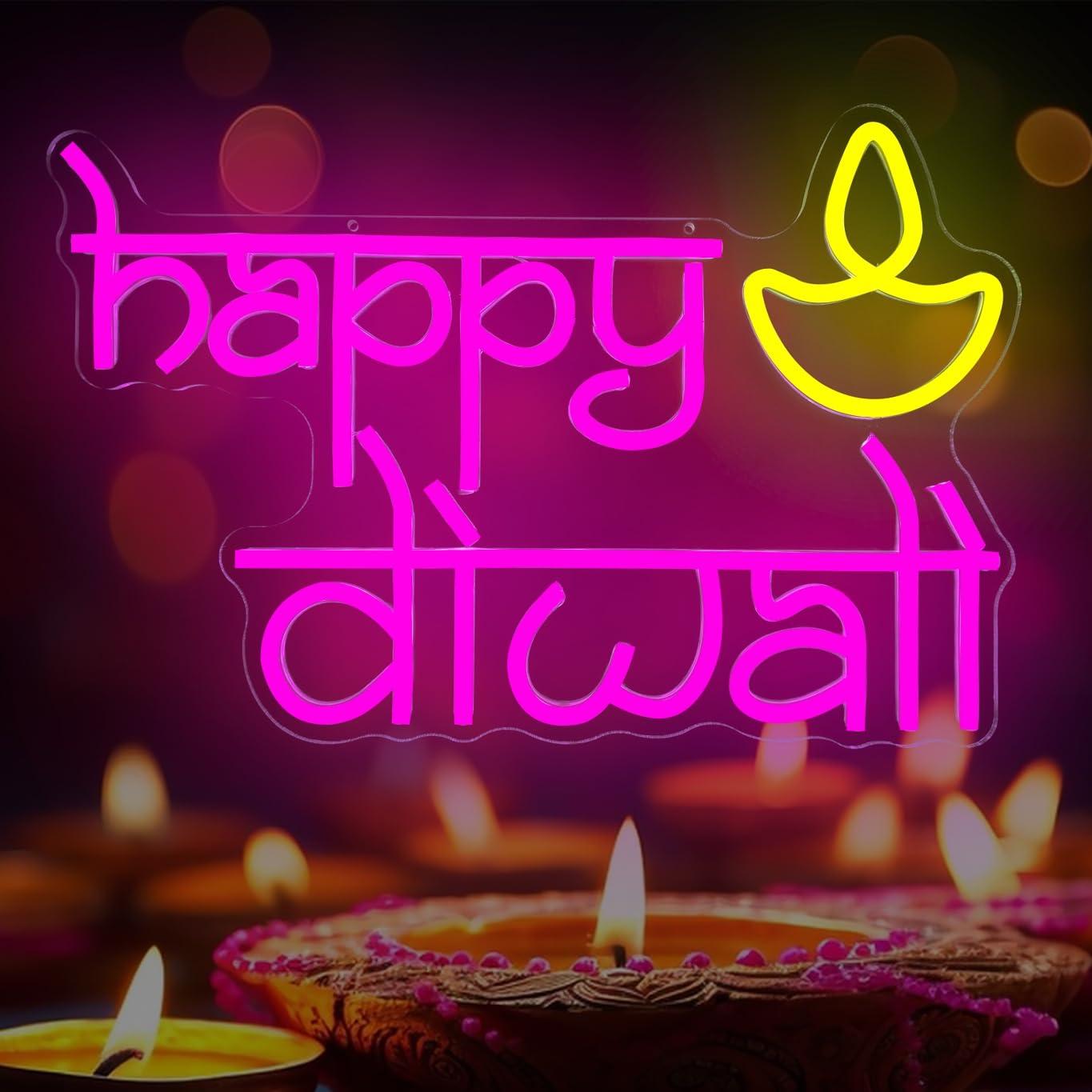 Happy Diwali Neon Sign USB Pow - Home Bar Signs 리뷰 및 가격