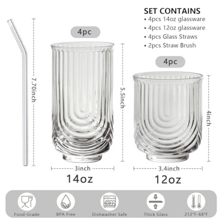 Water Drinking Glasses Set of  - Highball Glass Set 리뷰 및 가격