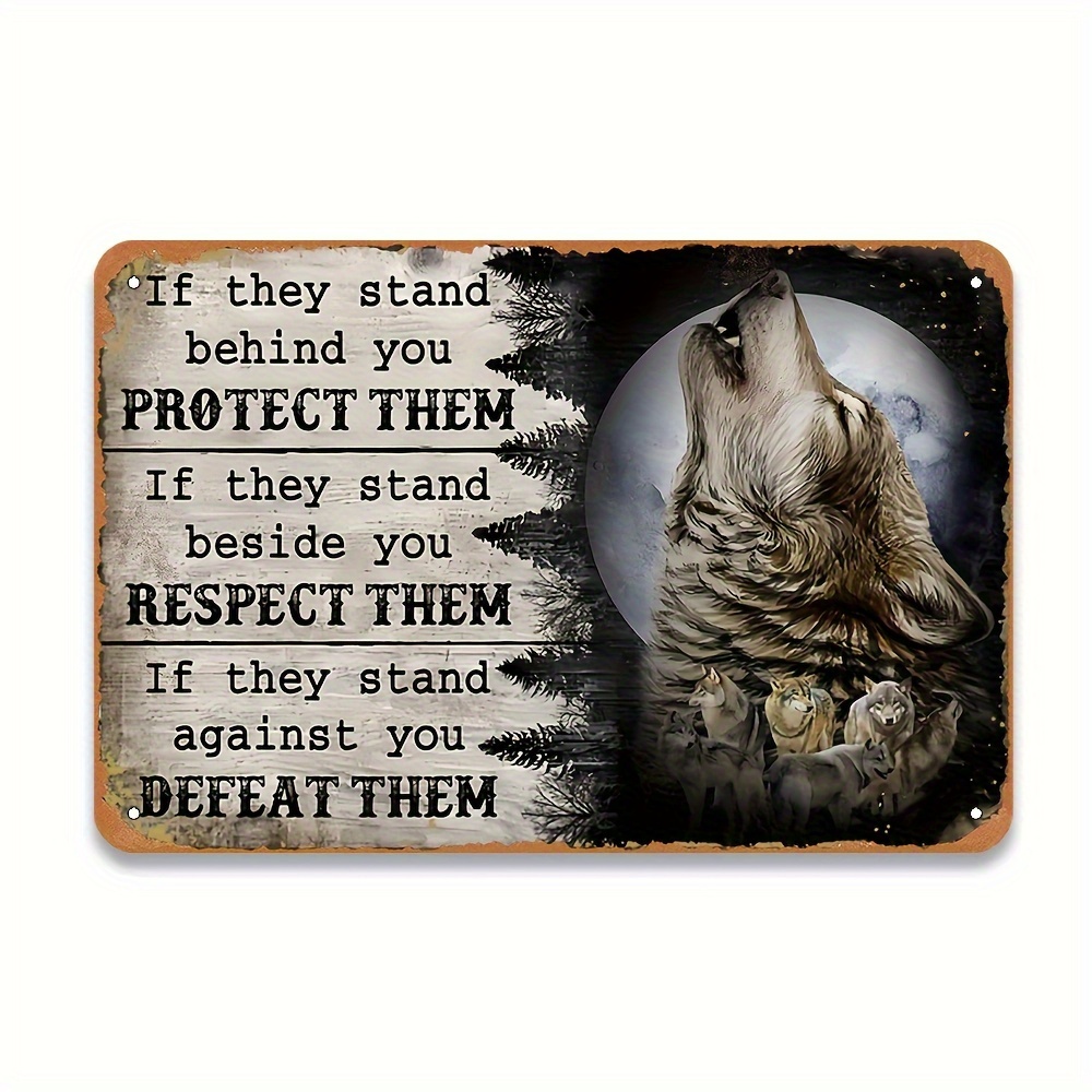 Wolf-Inspired Metal Tin Sign - - Home Bar Stand 리뷰 및 가격