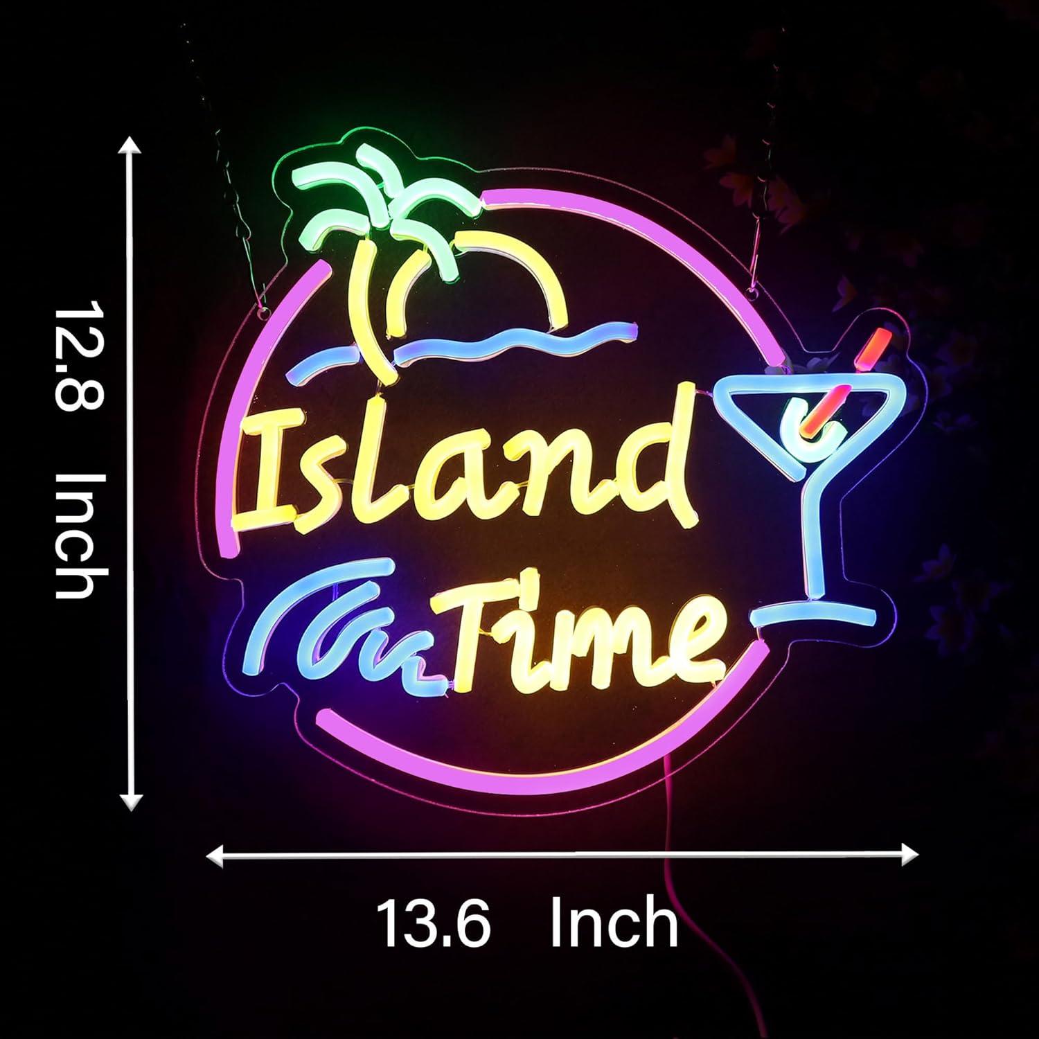 Island Time Neon Sign LED Ligh - Home Bar Signs 리뷰 및 가격