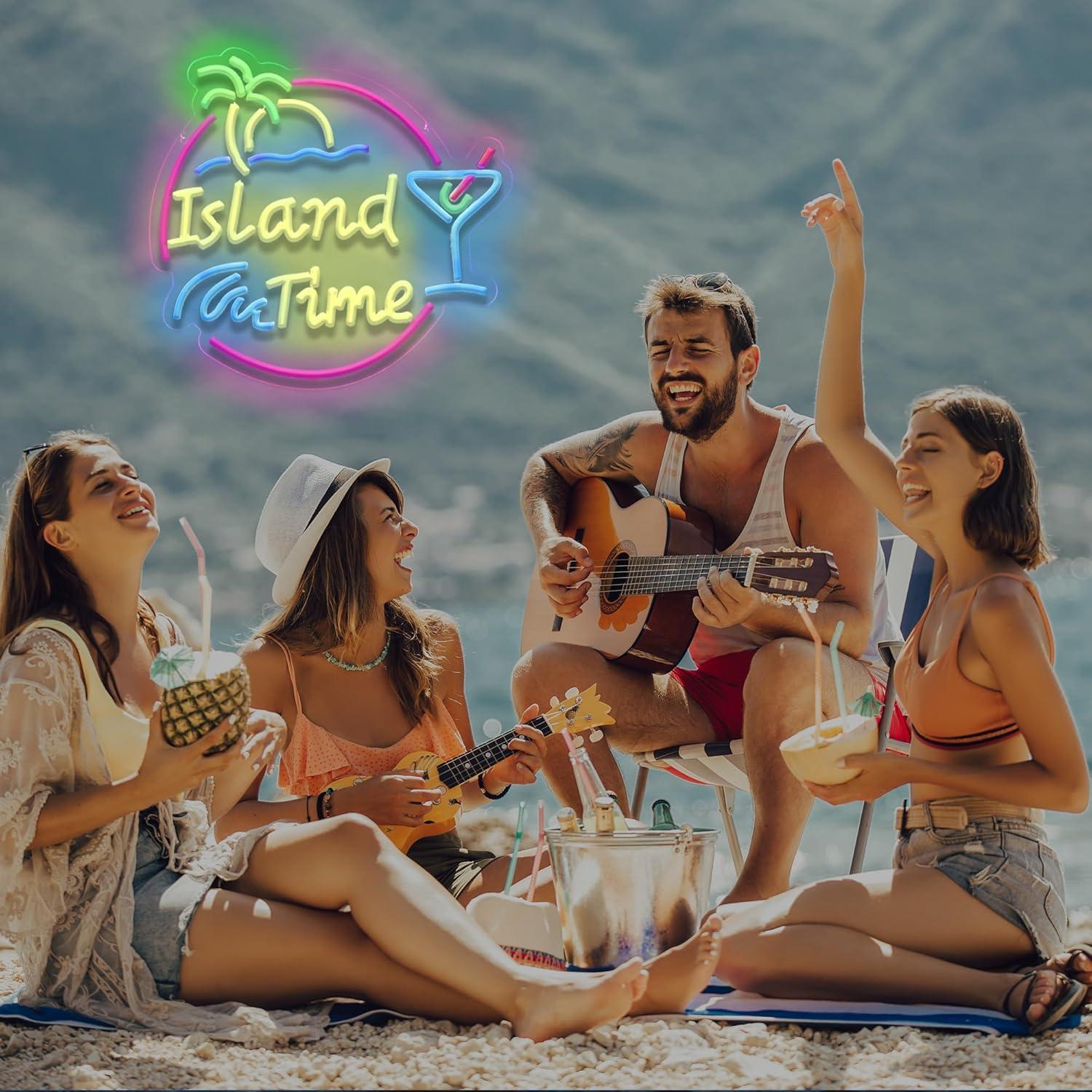 Island Time Neon Sign LED Ligh - Home Bar Signs 리뷰 및 가격