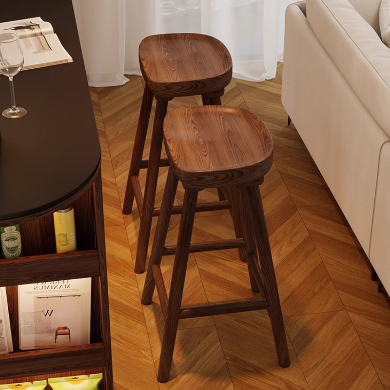 Solid Wood Curved Bar Stool Hi - Home Bar Seating 리뷰 및 가격