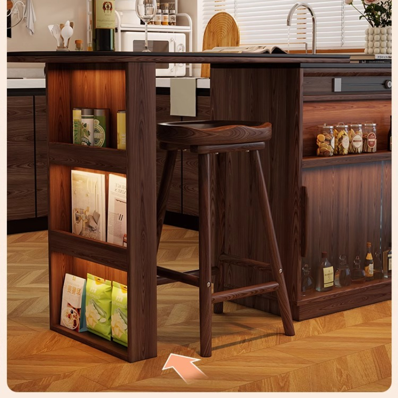 Solid Wood Curved Bar Stool Hi - Home Bar Seating 리뷰 및 가격