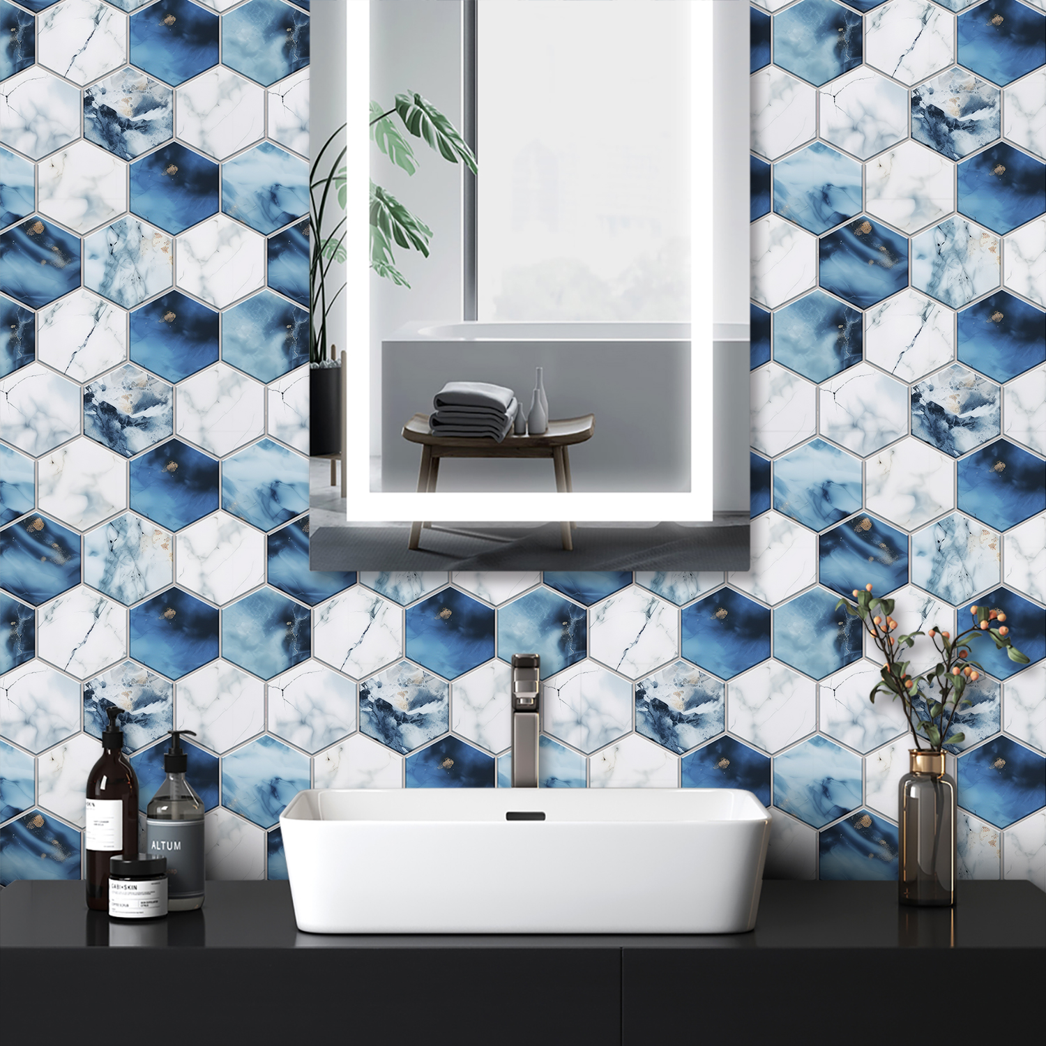 5 Styles Flat Hexagon Marble E - Home Bar Sink 리뷰 및 가격