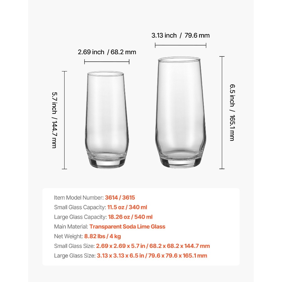 Drinking Glasses Set, 16-Piece - Highball Glass Set 리뷰 및 가격