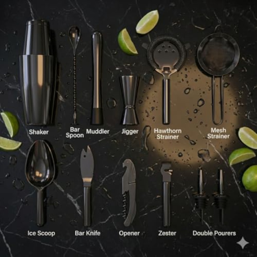 13-Piece Gunmetal Black Stainl - Boston Shaker Set 리뷰 및 가격