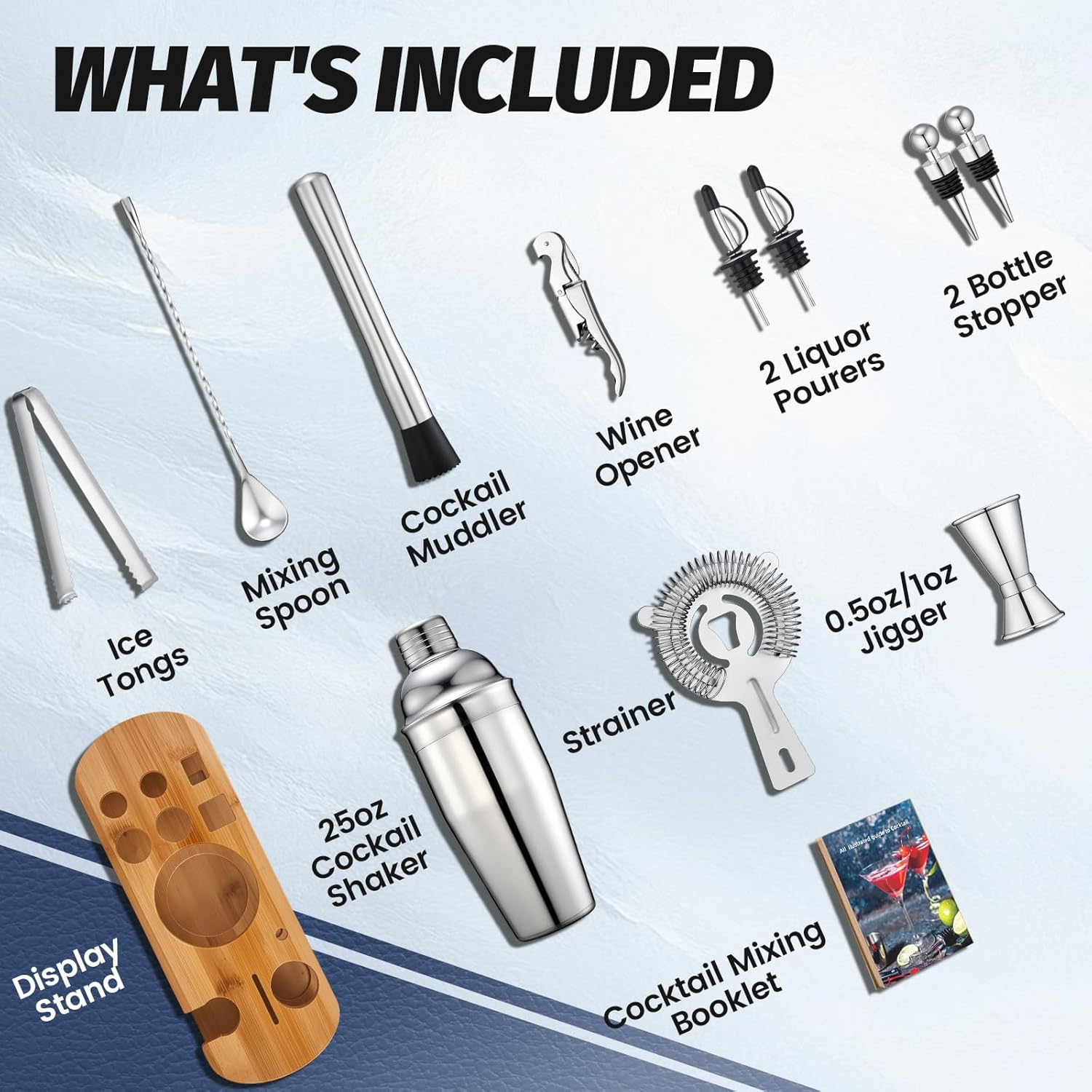 13-Piece Cocktail Shaker Set W - Cocktail Recipe Book 리뷰 및 가격