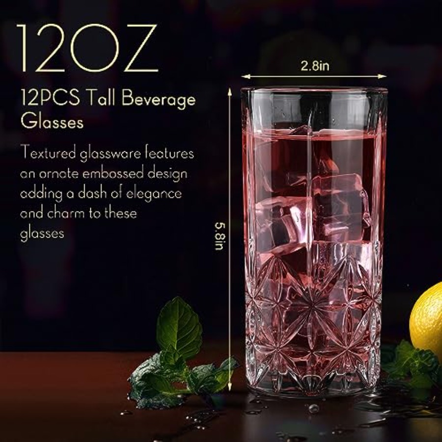 Set of 12 Tall Highball Glasse - Highball Glass Set 리뷰 및 가격