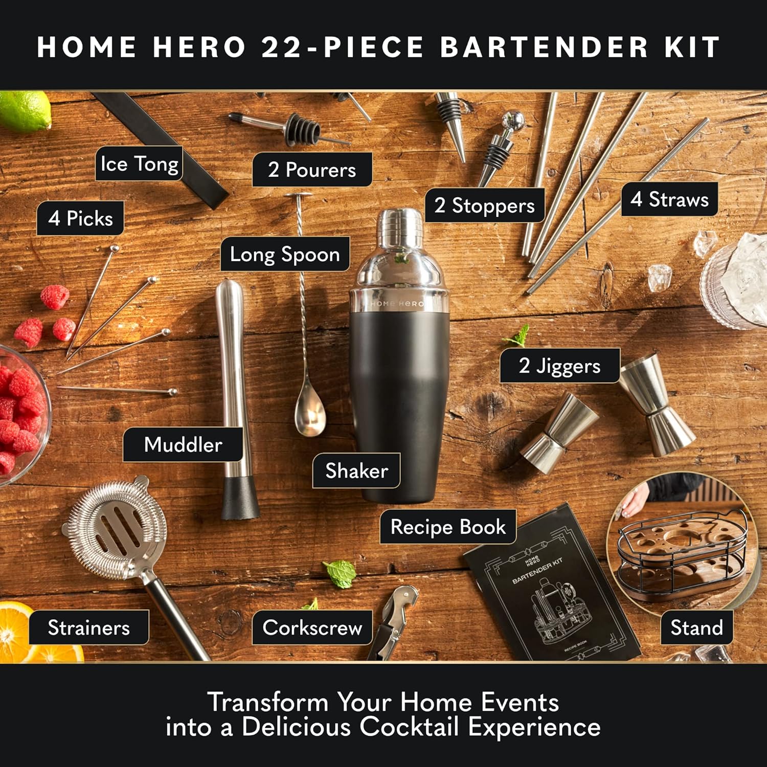 Bartender Kit - 22-Piece Cockt - Cocktail Recipe Book 리뷰 및 가격