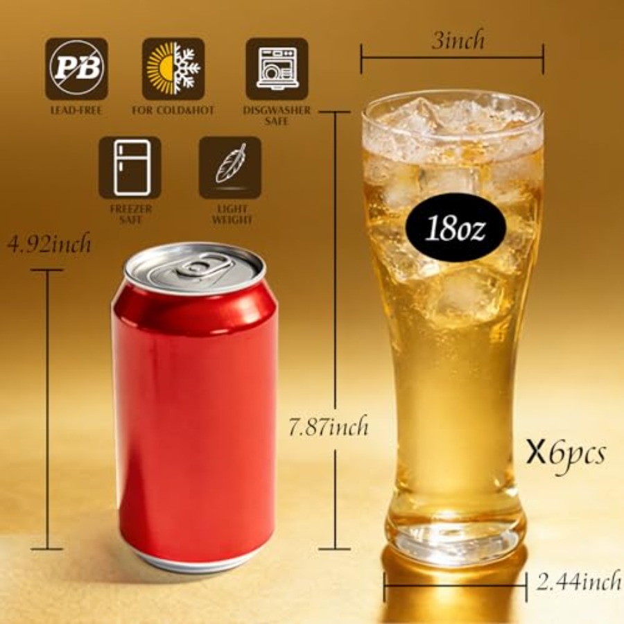 18 oz Pilsner Beer Glasses Set - Highball Glass Set 리뷰 및 가격