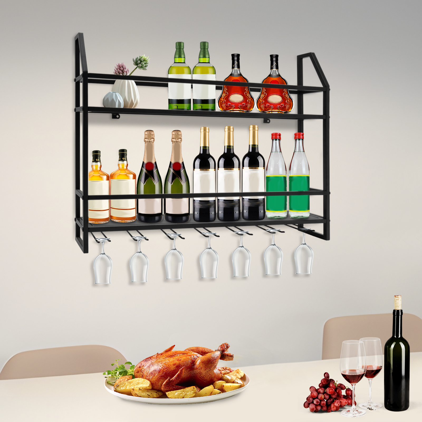 Double-layer Wine Rack Wall-Mo - Home Bar Stand 리뷰 및 가격
