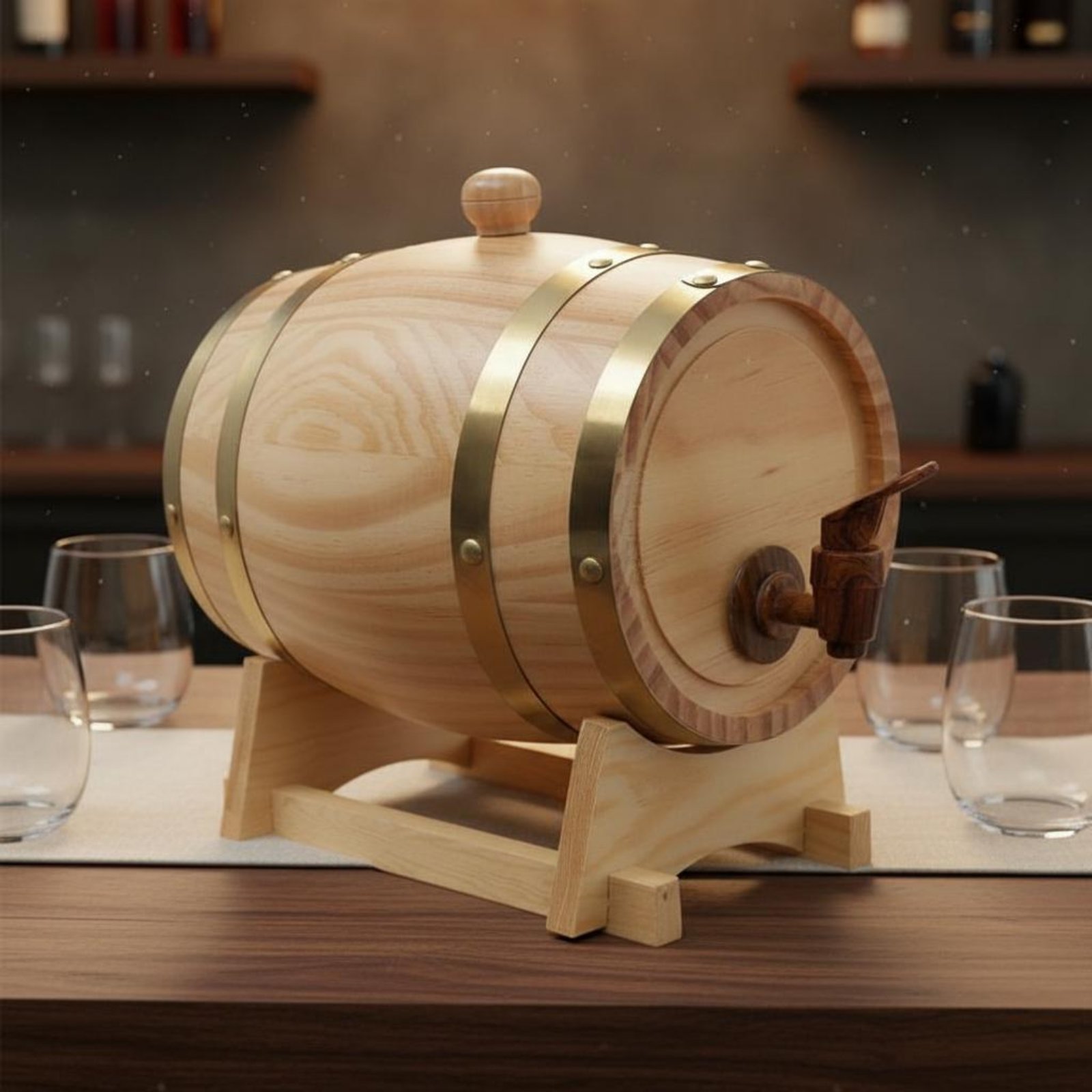 Fir Wood Barrel with Spigot Le - Home Bar Stand 리뷰 및 가격
