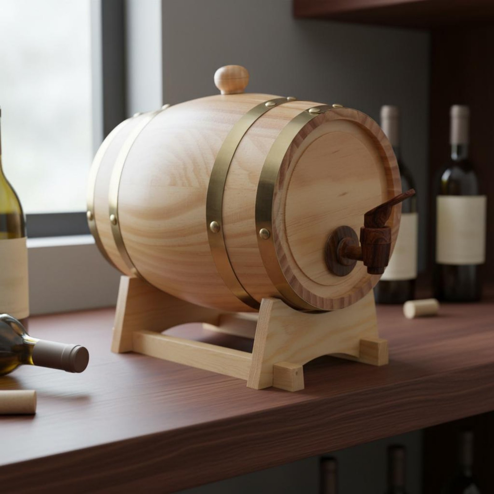 Fir Wood Barrel with Spigot Le - Home Bar Stand 리뷰 및 가격