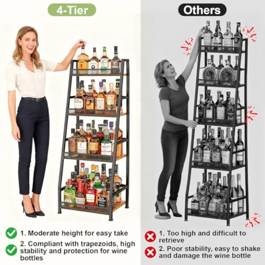 4-Tier Trapezoid Liquor Stand  - Home Bar Stand 리뷰 및 가격