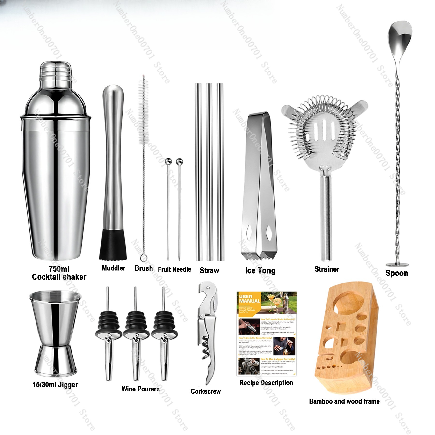 Stainless Steel Cocktail Shake - Boston Shaker Set 리뷰 및 가격