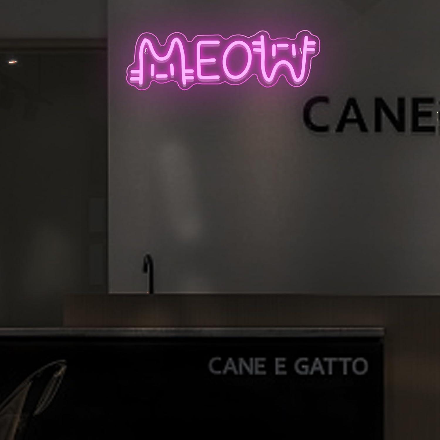 Meow Neon Sign Cat USB Powered - Home Bar Signs 리뷰 및 가격