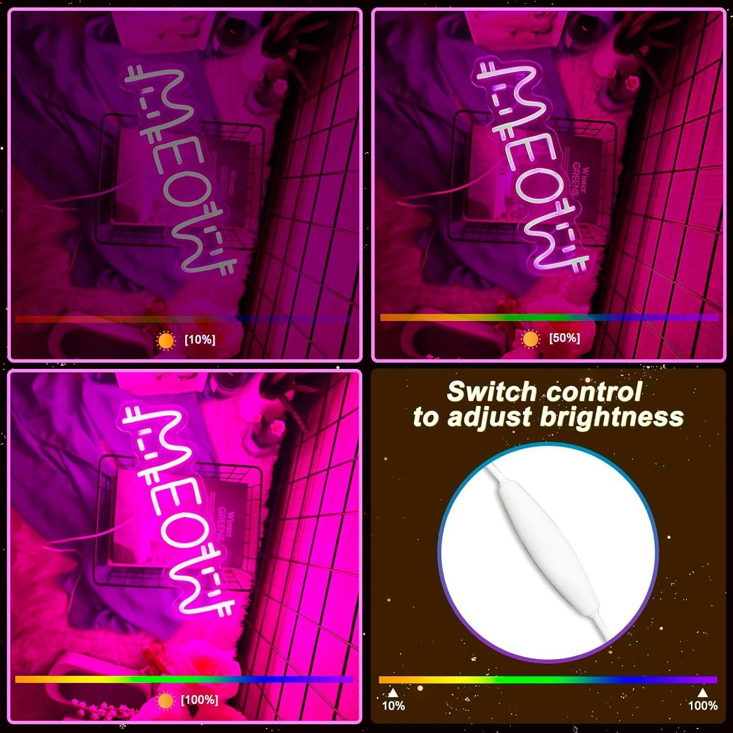 Meow Neon Sign Cat USB Powered - Home Bar Signs 리뷰 및 가격