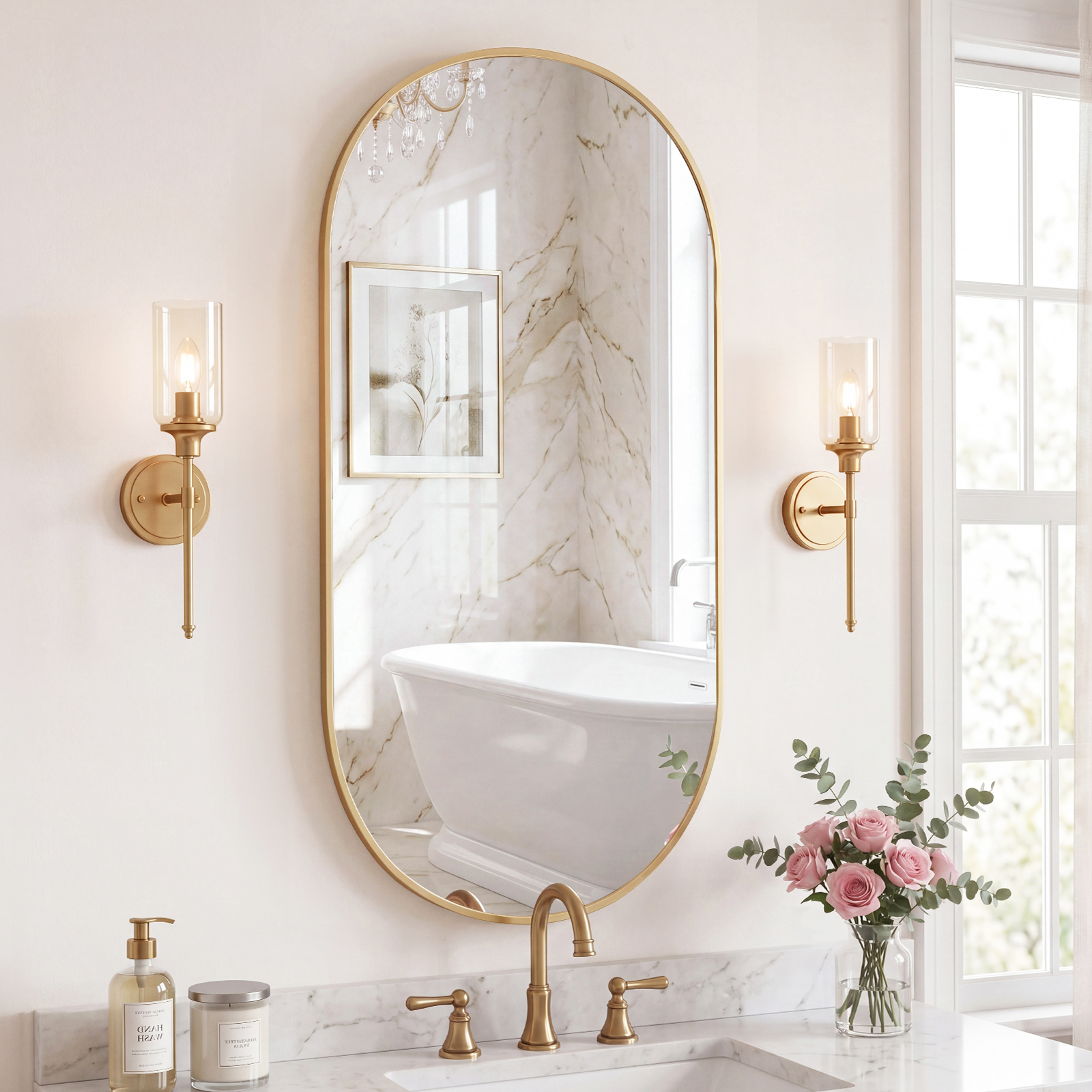 JHK Oval Wall Mirror with Meta - Home Bargains 리뷰 및 가격