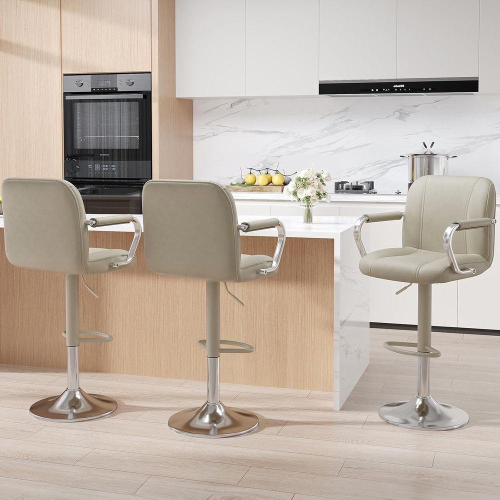 3 Beige Adjustable Swivel Coun - Home Bar Seating 리뷰 및 가격