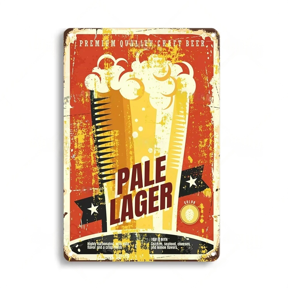 Rusty Metal Tin Sign Beer Meta - Home Bar Signs 리뷰 및 가격