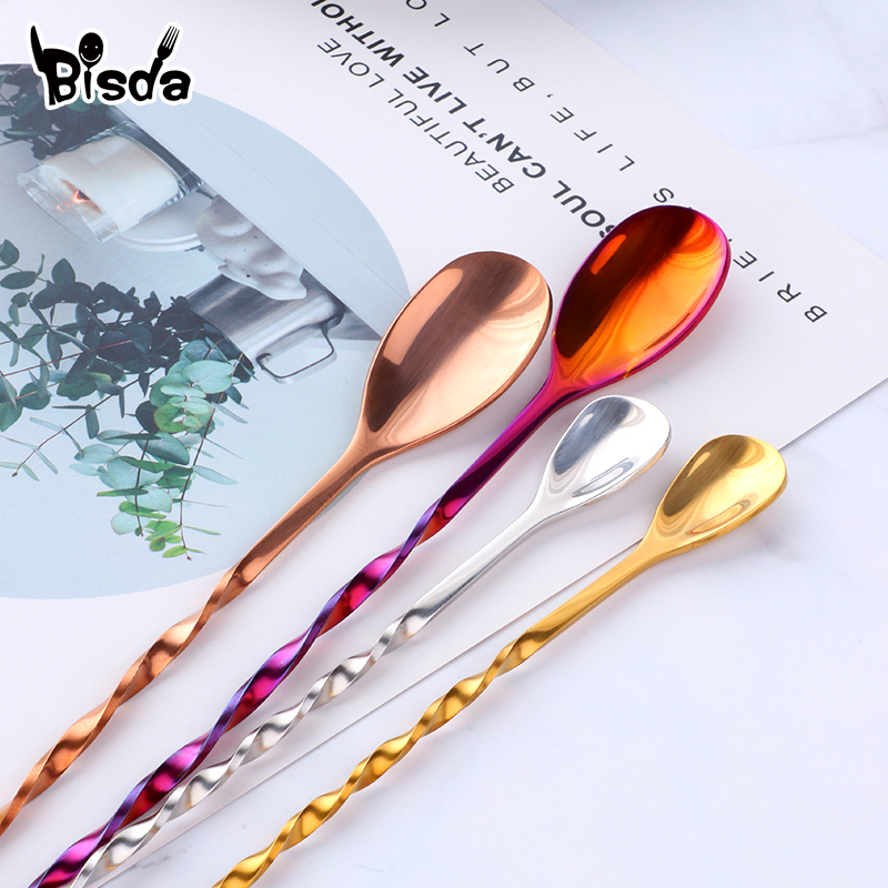 Cocktail Bar Spoons with Fork, - Bar Spoon Twisted 리뷰 및 가격