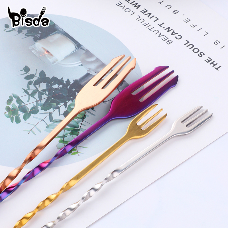 Cocktail Bar Spoons with Fork, - Bar Spoon Twisted 리뷰 및 가격