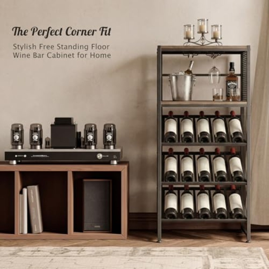 Corner Wine Rack with Glass Ho - Home Bar Stand 리뷰 및 가격