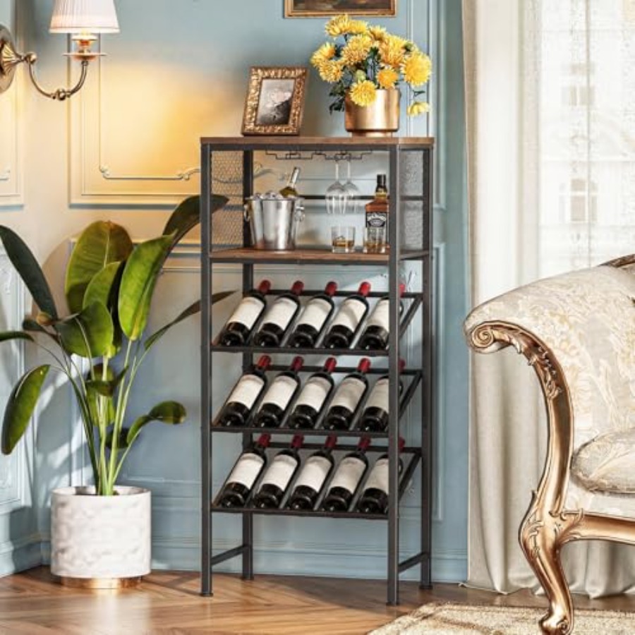 Corner Wine Rack with Glass Ho - Home Bar Stand 리뷰 및 가격