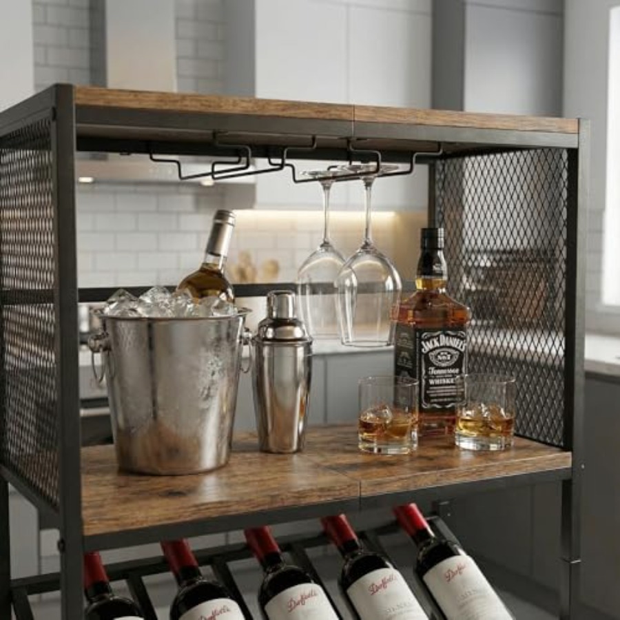 Corner Wine Rack with Glass Ho - Home Bar Stand 리뷰 및 가격