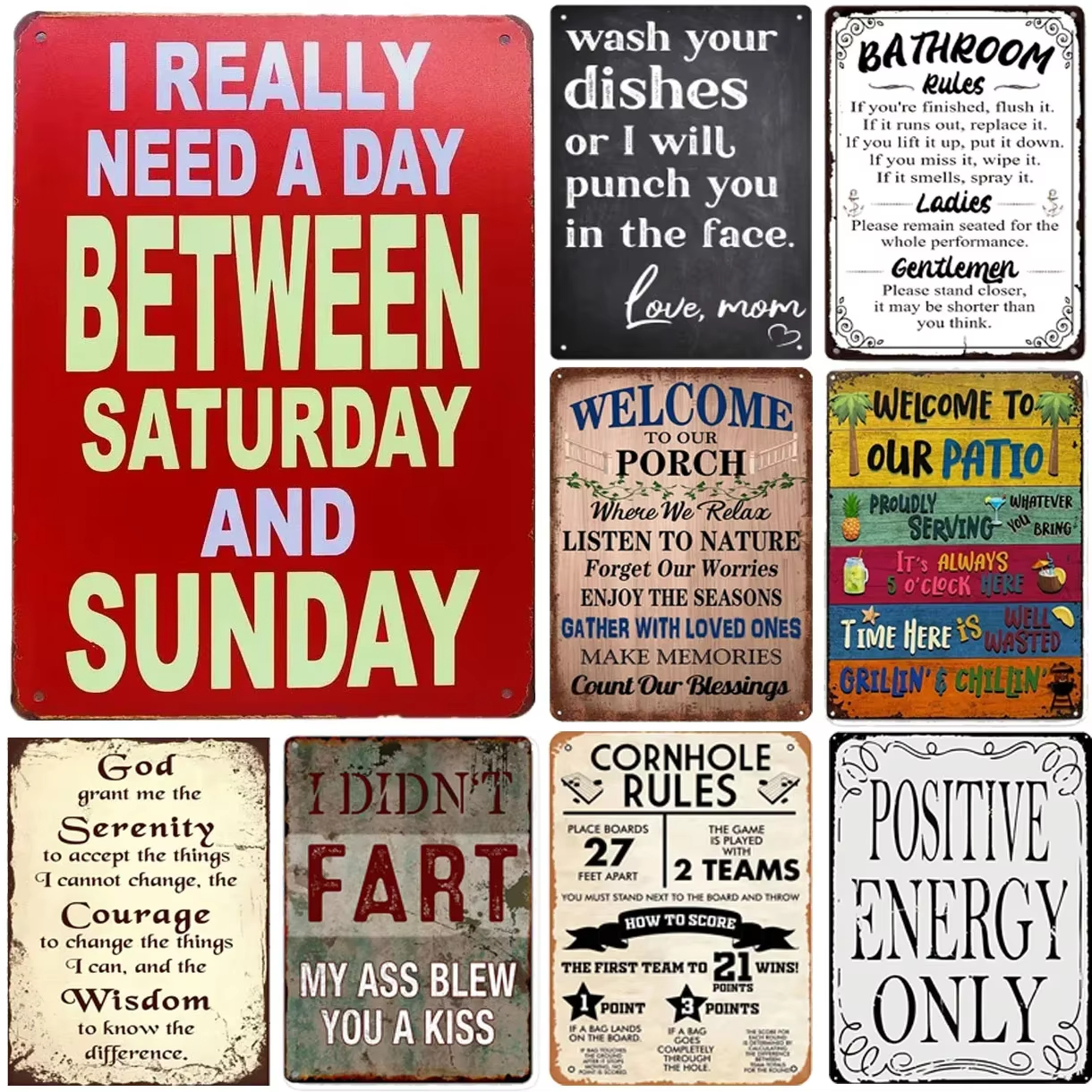 Quotes Plaque Metal Tin Signs  - Home Bar Signs 리뷰 및 가격